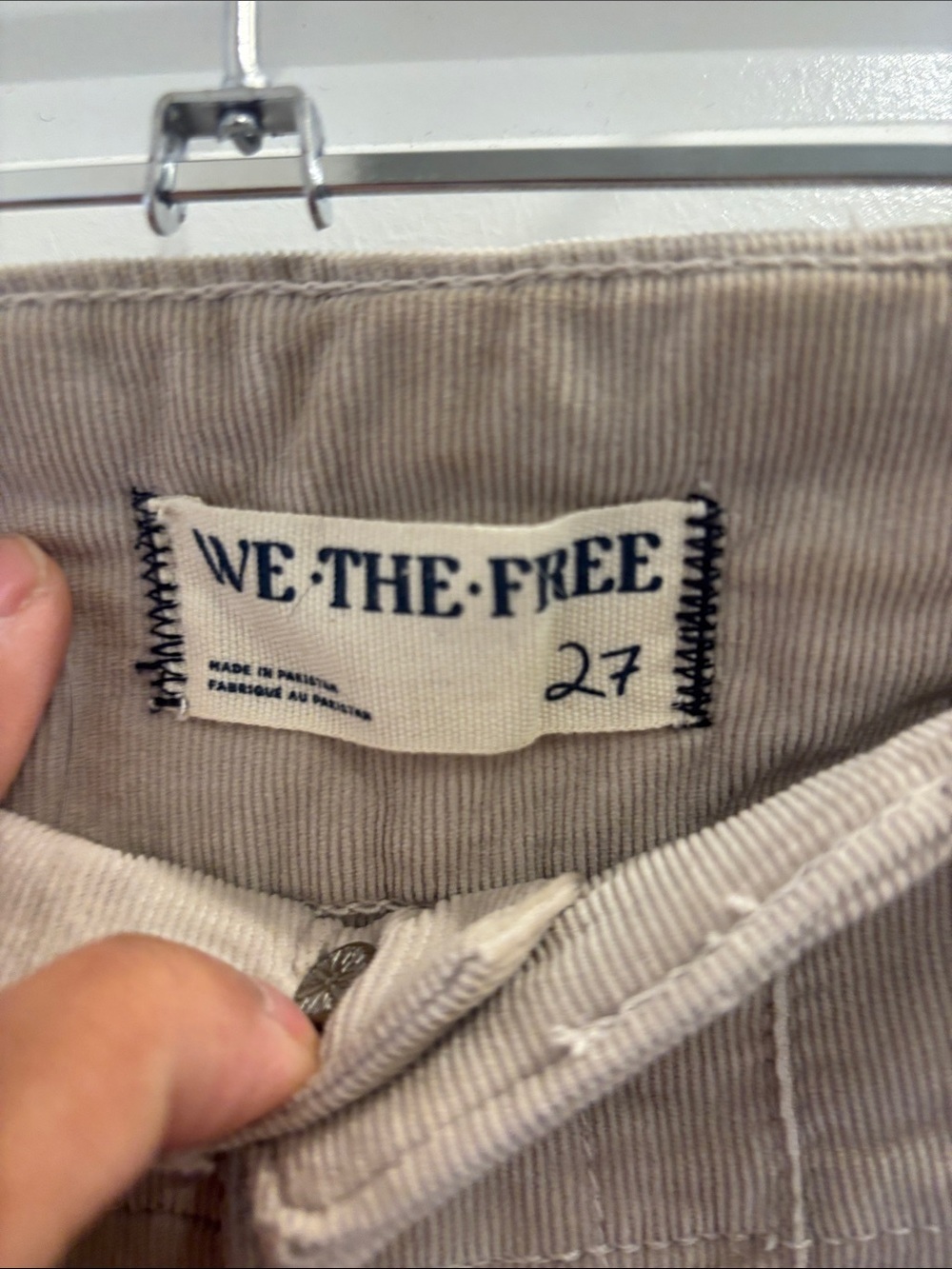 Free People We The Free Corduroy Flare Pants Beige Size 27 High Rise - Picture 2 of 5
